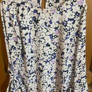Banana Republic Purple and Black Floral Blouse